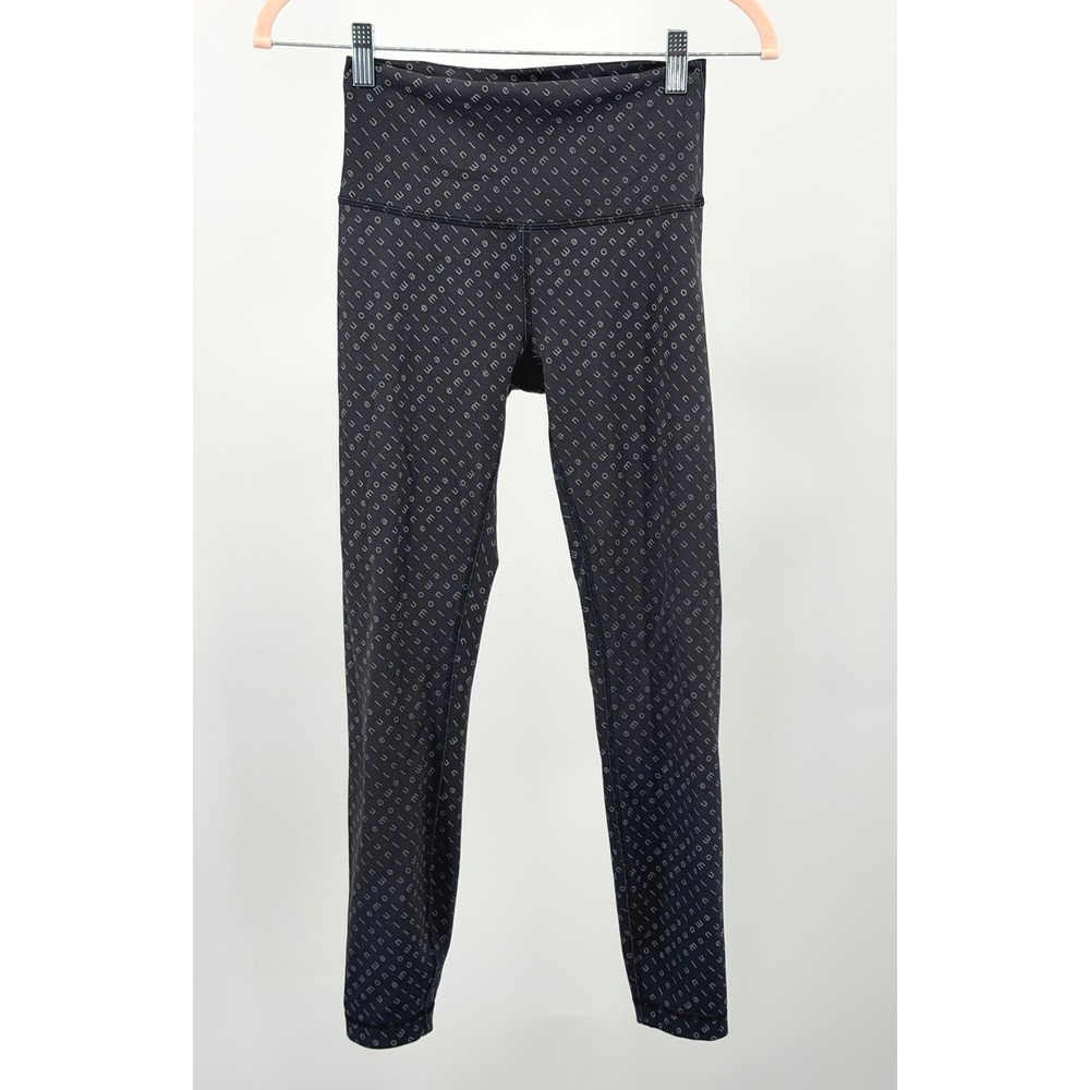 Lululemon Wunder Train High Rise Leggings Womens 6 Black Gray 25" LW5CXNS